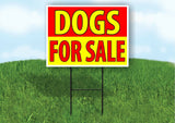 DOGS FOR SALE RED YELLOW Plastic Yard Sign ROAD SIGN with Stand