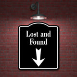 Lost and Found Down Arrow BLACK Aluminum Composite Sign