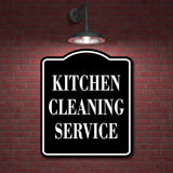 Kitchen Cleaning Service BLACK Aluminum Composite Sign
