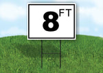 8 ft pool depth BLACK WHITE 18inx24in Yard Road Sign w/ Stand