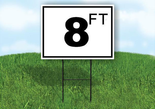 8 ft pool depth BLACK WHITE 18inx24in Yard Road Sign w/ Stand