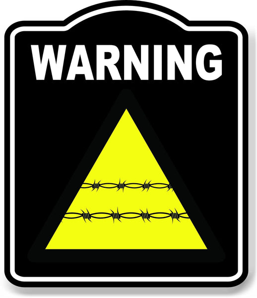 Warning Barbed Fence Risk Caution OSHA Danger BLACK Aluminum Composite Sign