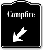 Campfire 45 Degree Down Left Arrow BLACK Aluminum Composite Sign