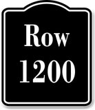Row 1200 Aisle BLACK Aluminum Composite Sign