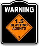 Warning_Blasting_Agents_Orange_OSHA_Danger_BLACK Aluminum Composite Sign