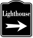 Lighthouse Right Arrow BLACK Aluminum Composite Sign