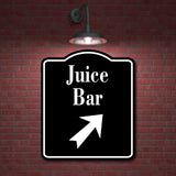 Juice Bar 45 Degree Up Right Arrow BLACK Aluminum Composite Sign