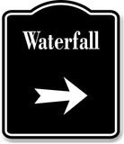 Waterfall Right Arrow BLACK Aluminum Composite Sign