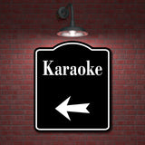 Karaoke Left Arrow BLACK Aluminum Composite Sign