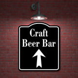 Craft Beer Bar Up Arrow BLACK Aluminum Composite Sign