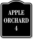 Apple Orchard 4 BLACK Aluminum Composite Sign