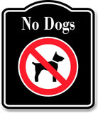 No Dogs Symbol BLACK Aluminum Composite Sign