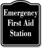 Emergency First Aid Station OSHA BLACK Aluminum Composite Sign