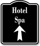 Hotel Spa Up Arrow BLACK Aluminum Composite Sign