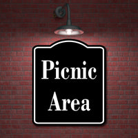 Picnic Area Beach Park Neighborhood BLACK Aluminum Composite Sign