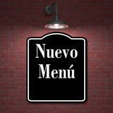 Nuevo Men  Spanish firmar BLACK Aluminum Composite Sign