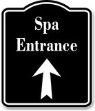 Spa Entrance Up Arrow BLACK Aluminum Composite Sign