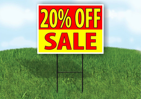 20% off SALE RED YELLOW Plastic Yard Sign ROAD SIGN with Stand