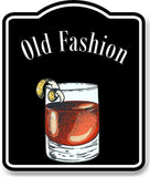Old Fashion Cocktail Bar Sign BLACK Aluminum Composite Sign