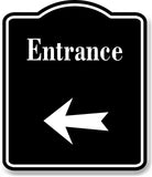 Entrance Left Arrow BLACK Aluminum Composite Sign