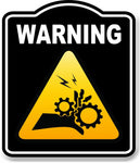 Warning Rotating Parts Risk Caution OSHA Danger BLACK Aluminum Composite Sign