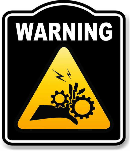 Warning Rotating Parts Risk Caution OSHA Danger BLACK Aluminum Composite Sign