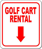 GOLF CART RENTAL RED 8 Arrow Variations Metal Aluminum composite sign