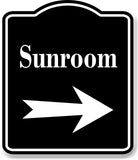Sunrooms Right Arrow BLACK Aluminum Composite Sign