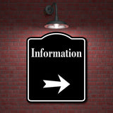 Information Right Arrow BLACK Aluminum Composite Sign