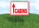 CABINS STRAIGHT ARROW RED Yard Sign with Stand LAWN SIGN