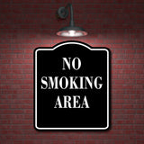 NO SMOKING AREA BLACK Aluminum Composite Sign