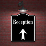 Reception Up Arrow BLACK Aluminum Composite Sign