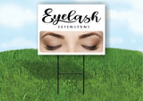 EYELASH EXTENSIONS SPA PICTURE Plastic Yard Sign ROAD SIGN with Stand