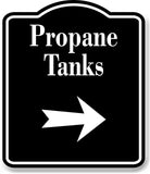 Propane_Tanks_Right_Arrow_BLACK Aluminum Composite Sign