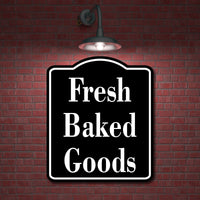 Fresh Baked Goods Elegant BLACK Aluminum Composite Sign