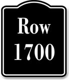 Row 1700 Aisle BLACK Aluminum Composite Sign