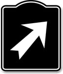 45 degree Up Right Arrow Directional BLACK Aluminum Composite Sign