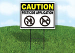 CAUTION PESTICIDES NO PEOPLE NO DOGS Yard Sign Road with Stand LAWN SIGN