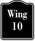 Wing 10 BLACK Aluminum Composite Sign