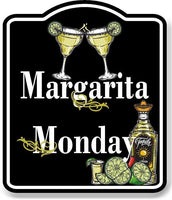 Margarita Monday BLACK Aluminum Composite Sign