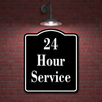 24 Hour Service Elegant BLACK Aluminum Composite Sign