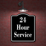 24 Hour Service Elegant BLACK Aluminum Composite Sign