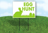 EGG HUNT GREEN Plastic Yard Sign ROAD SIGN with Stand