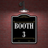 Booth 3 Vintage BLACK Aluminum Composite Sign