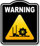 Warning Cutter Risk Caution OSHA Danger BLACK Aluminum Composite Sign