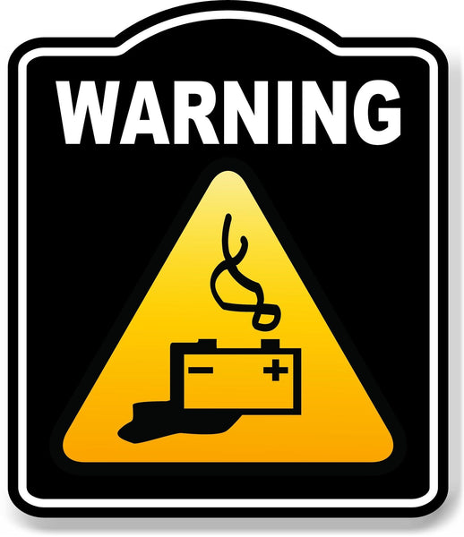 Warning Battery Risk Caution OSHA Danger BLACK Aluminum Composite Sign