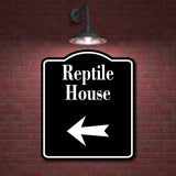 Reptile House Zoo Left Arrow BLACK Aluminum Composite Sign