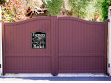 Farmers Market Fruit Vegetables BLACK Aluminum Composite Sign