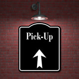 Pick-Up Up Arrow BLACK Aluminum Composite Sign