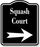Squash Court Right Arrow BLACK Aluminum Composite Sign